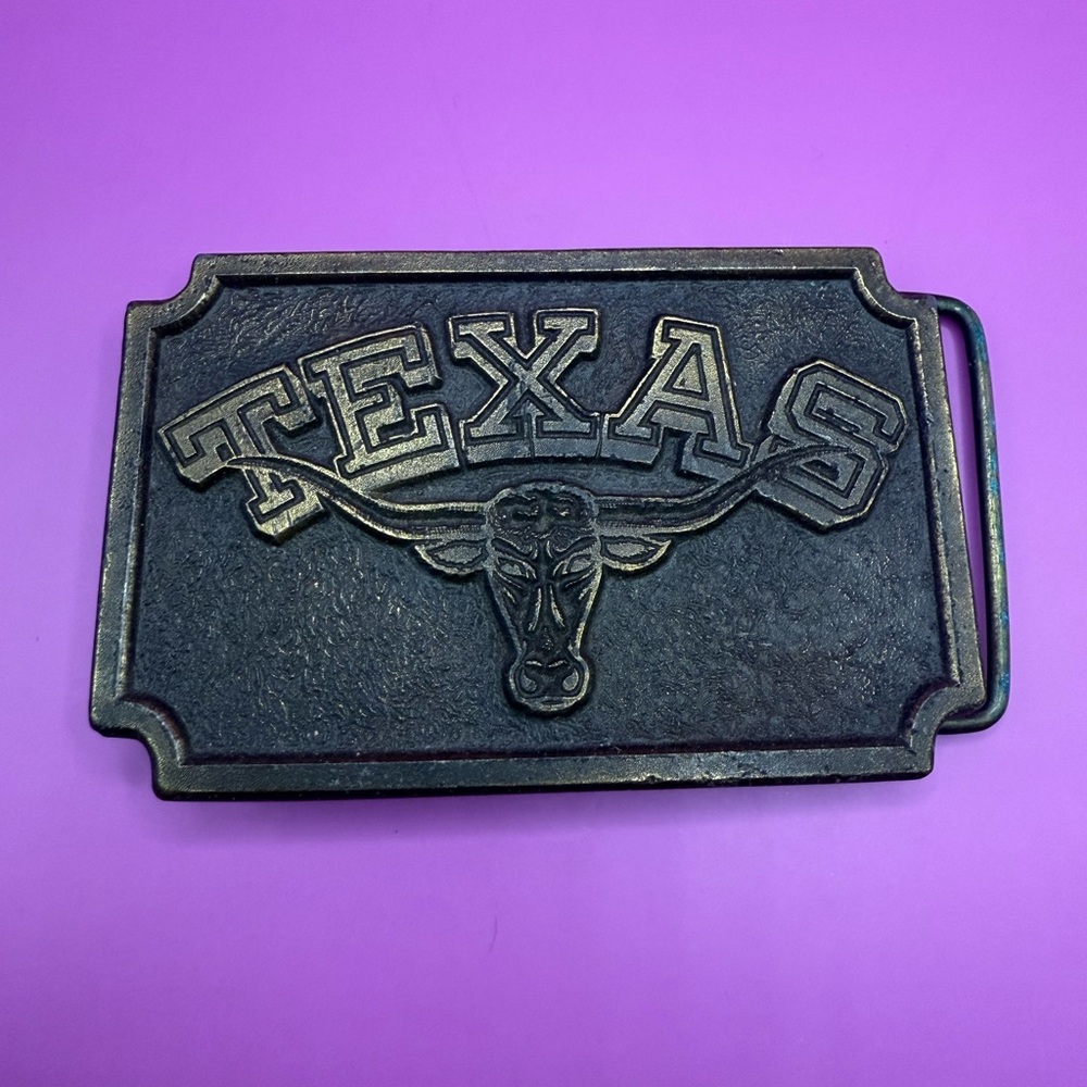 Texas Longhorn Belt Buckle - Black